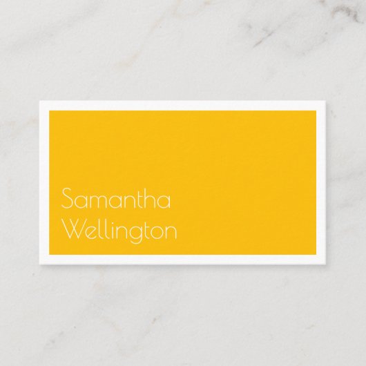 ブライトミニマルモダンイエローサニータイポグラフィ 名刺 (正面)