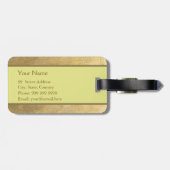 ブライトメタルブラスイエローストライプ名テンプレート ラゲッジタグ (裏面横)