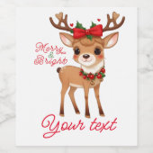 ブライトメリーかわいいトナカイ(&V) ワインラベル (シングルラベル)