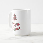 ブライトメリークリスマスタイポグラフィタータンチェック コーヒーマグカップ (正面左)