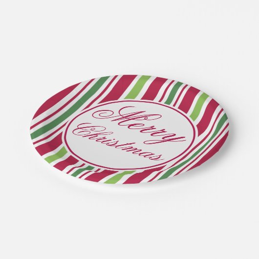 ブライトメリークリスマスディナーパーティー紙プレート ペーパープレート (アングル)
