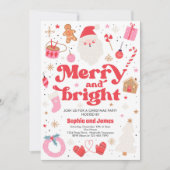 ブライトメリークリスマスパーティーホリデーパーティー 招待状 (正面)