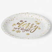 ブライトメリークリスマスパーティー紙プレート ペーパープレート (アングル)