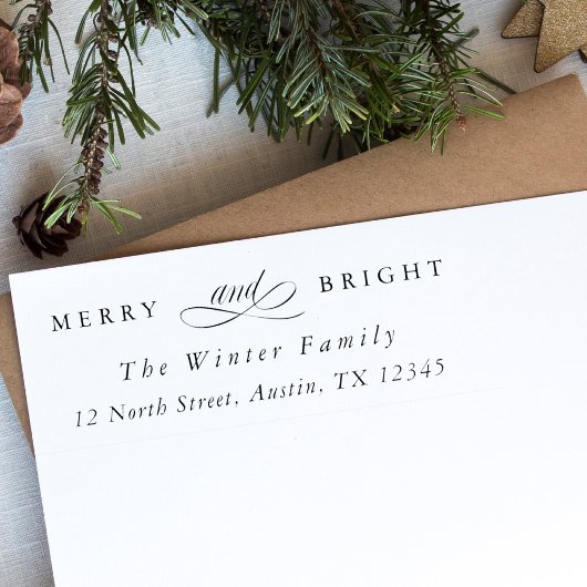 ブライトメリークリスマスホリデー差出人住所 セルフインキングスタンプ