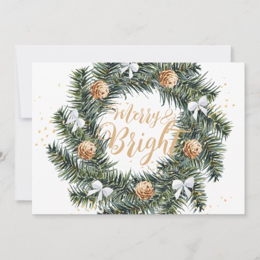 ブライトメリークリスマスリースホリデーカード シーズンカード (正面)
