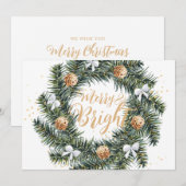 ブライトメリークリスマスリースホリデーカード シーズンカード (正面/裏面)