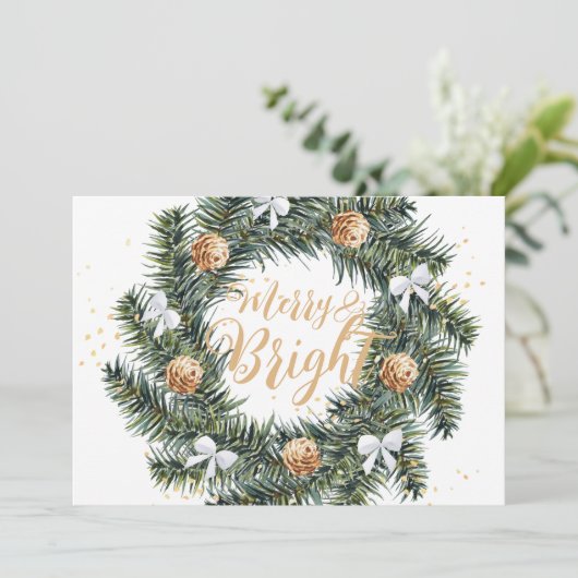 ブライトメリークリスマスリースホリデーカード シーズンカード (スタンド正面)