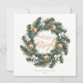 ブライトメリークリスマスリースホリデーカード シーズンカード (正面)