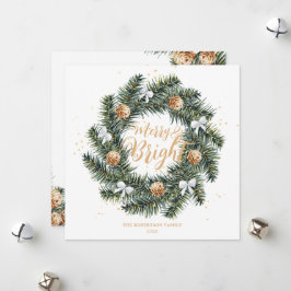ブライトメリークリスマスリースホリデーカード シーズンカード