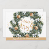 ブライトメリークリスマスリースホリデーカード シーズンカード (正面/裏面)