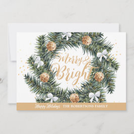 ブライトメリークリスマスリースホリデーカード シーズンカード