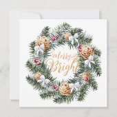 ブライトメリークリスマスリースホリデーカード シーズンカード (正面)