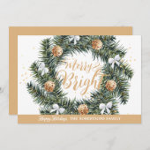 ブライトメリークリスマスリースホリデーカード シーズンカード (正面/裏面)