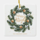 ブライトメリークリスマスリースホリデー セラミックオーナメント (正面)