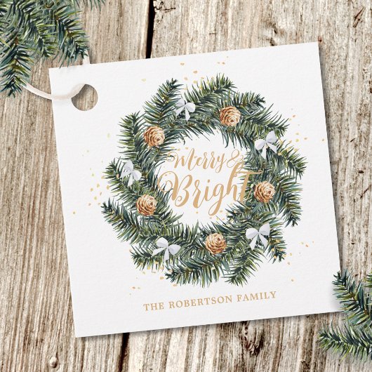 ブライトメリークリスマスリースホリデー フェイバータグ