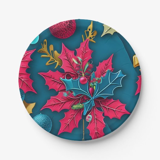 ブライトメリークリスマス紙プレート ペーパープレート (正面)