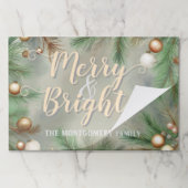 ブライトメリークリスマス紙ランチョンマット ペーパーパッド (折り畳み)