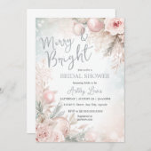 ブライトメリースノーフレークオーナメントブライダルシャワー 招待状 (正面/裏面)