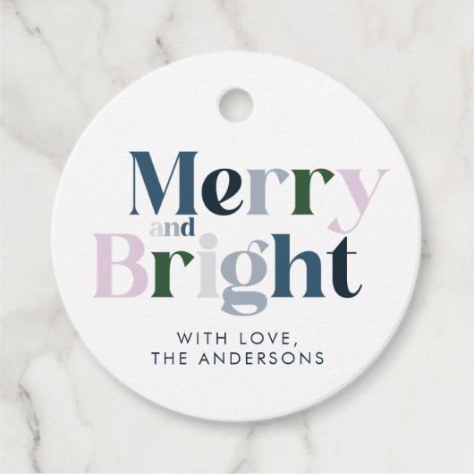 ブライトメリータイポグラフィフォントクリスマス フェイバータグ (正面)