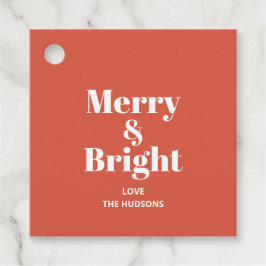 ブライトメリーテラコッタレッド金ゴールドモダントレンディー フェイバータグ