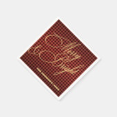 ブライトメリーバッファロープレイドファミリークリスマスパーティー(&B) スタンダードカクテルナプキン (角)