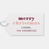 ブライトメリーバラ金ゴールドとワインレッドホリデー ギフトタグ (裏面横)