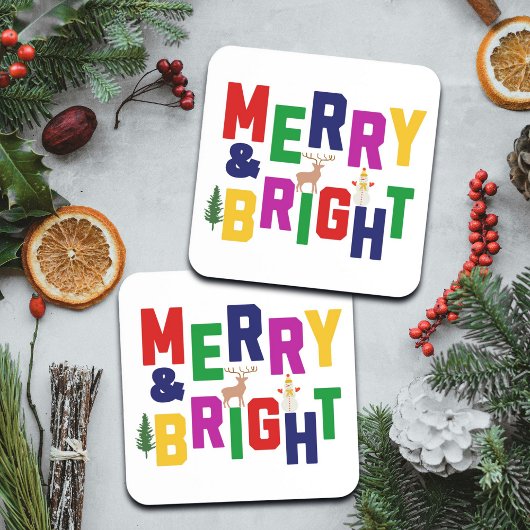 ブライトメリーパインツリートインデア雪だるま コースター