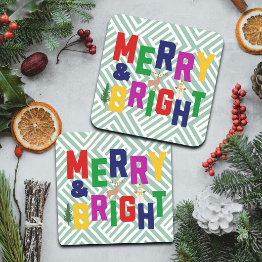 ブライトメリーパインツリートインデア雪だるま コースター