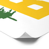 ブライトメリーパインツリートインデア雪だるま ポスター (角)