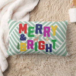 ブライトメリーパインツリートインデア雪だるま ランバークッション