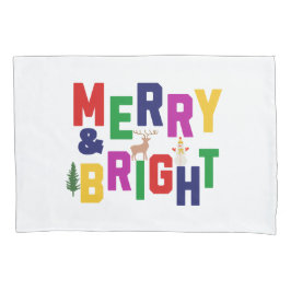 ブライトメリーパインツリートインデア雪だるま 枕カバー