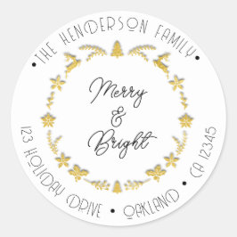 ブライトメリーファミリーアドレスディアスターズ金ゴールドホワイト ラウンドシール