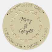 ブライトメリーファミリーアドレスディアスター金ゴールドマスタード ラウンドシール (正面)