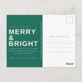 ブライトメリーファミリーフォトクリスマスホリデー ポストカード (裏面)