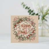 ブライトメリーフローラシンプルリースホリデイ シーズンカード (スタンド正面)