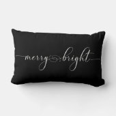 ブライトメリーブラック書道ホリデークリスマス ランバークッション (裏面)