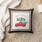 ブライトメリープレイド格言ファームハウスレッドトラックウッド クッション (ブランケット)