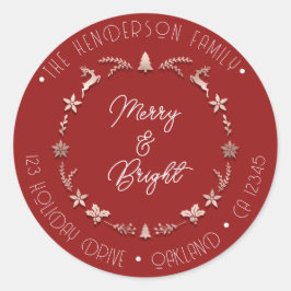 ブライトメリーホリデーアドレスリースディアバラレッド ラウンドシール