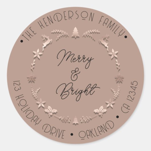 ブライトメリーホリデーアドレスリースディアローズスキン ラウンドシール (正面)