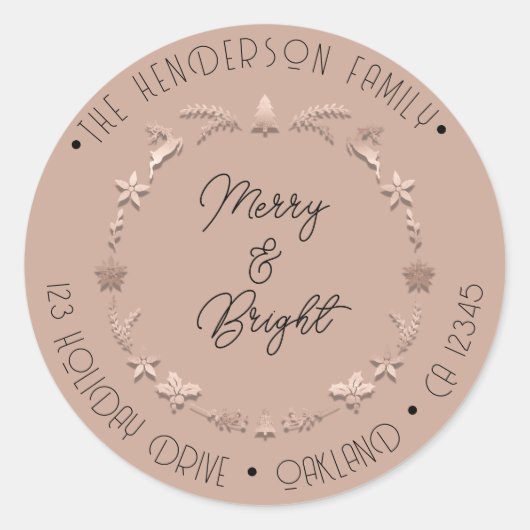 ブライトメリーホリデーアドレスリースディアーバラ ラウンドシール (正面)