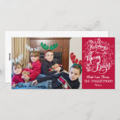 ブライトメリーホリデーズアクアモダンフォトクリスマス シーズンカード (正面/裏面)