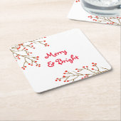 ブライトメリーホリデーパーティー紙コースター スクエアペーパーコースター (アングル)