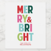 ブライトメリーホリデーワインボトルラベル ワインラベル (シングルラベル)