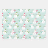 ブライトメリーホリデー雪だるまクリスマス ラッピングペーパーシート (正面)