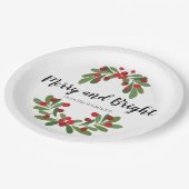 ブライトメリーミスタントーホリデーパーティー ペーパープレート (アングル)