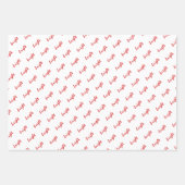 ブライトメリーレッドニット編み物ファミリーホリデー ラッピングペーパーシート (正面2)