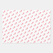 ブライトメリーレッドニット編み物ファミリーホリデー ラッピングペーパーシート (正面2)