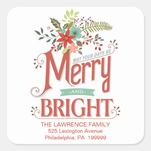 ブライトメリーヴィンテージホリデーカントリーフローラ スクエアシール (正面)