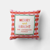 ブライトメリーーカスタムホリデーレッド&ピンクギンガム クッション (裏面)