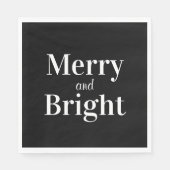 ブライトメリー白黒ホリデークリスマス スタンダードランチョンナプキン (正面)